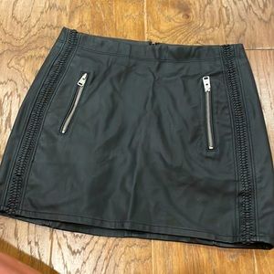 Black leather skirt
